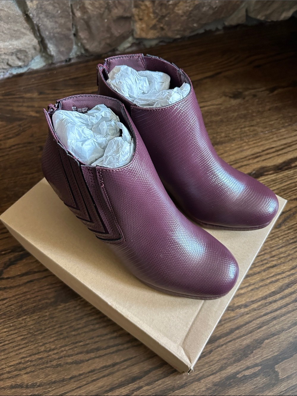Sugar Burgundy Plum Juliette Ankle Booties